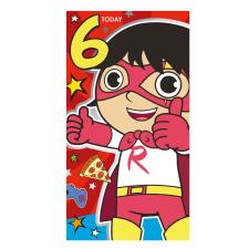 6 Today Ryan's World 6th Birthday Card